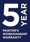 5 Years Painters Workmanship Warranty
